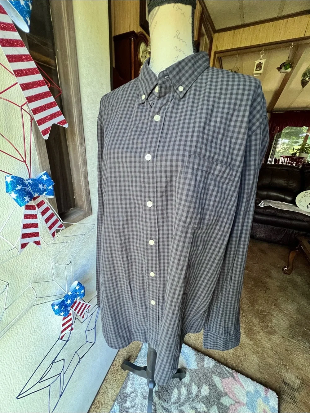NWT men’s J. Crew plaid button down long sleeve cotton size XL.